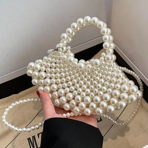Handgefertigte gewebte Perlenperlentaschen für Damenhandtaschen 2023 Elegant feminine Strandurlaubs-Clutch-Party 240328