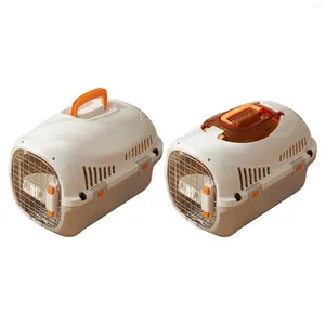 Dog Carrier Transport Box Pet Kennel Hard Sided Cat For Kitten Walking Carrying