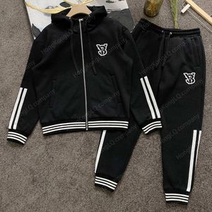 Designer Mens TrackSuits Sport Suit Y3 Autumn and Winter Plus Velvet Gruba Casual Jacket Dwuczęściowy garnitur