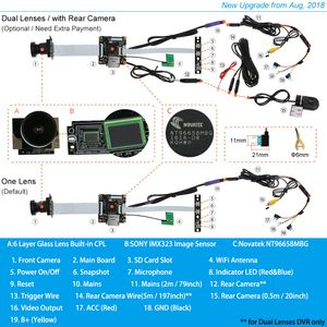 Zjcgo 4K araba dvr çizgi cam wifi ön arka kamera 2 lens 24h Sinogold Yuechi Bahman Fidelity Prime Soueast DX8 DX8S