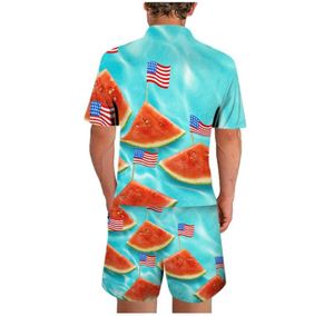 Men039s Trainingsanzüge Hosen Jacke Set Männer Anzug Sport Tag Flagge Sommer Wassermelone 3D Men39s Unabhängigkeit Pyjamas Blau Schnee Für 8799938