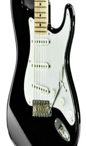 Hochwertige Strat-Gitarre GYST1029, schwarze Farbe, massiver Ahorn-Griffbrett, 22 Bünde, Chrom-Hardware2618183