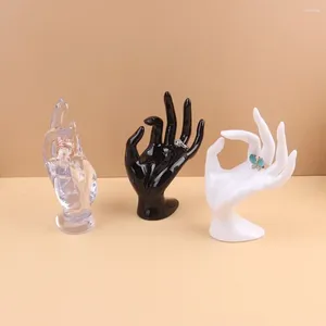 Dekoratif Plakalar Model Sanat Mücevher Ekranı Stand Dayanıklı Simülasyon Tamam El Yüzük Süsleri Plastik Props