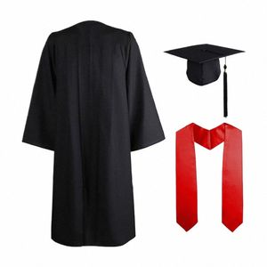 Zestaw sukni licencjackiej Zestaw kapelusza akademickiego kapelusz dla dorosłych Gown Gown Cap dla Unisex School Uniform Cosplay Bachelor Costume for Men K05M##