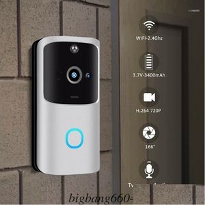 Doorbells 2.4G Wireless Wifi Smart Doorbell Camera Video Remote Door Bell Ring Intercom Cctv Chime Phone App Home Security Drop Delive Otetr