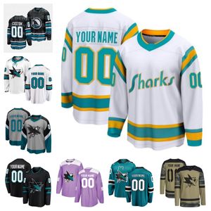 Hockey-Trikots Shark Männer Frauen Jugend Tomas Hertl Mackenzie Blackwood Logan Couture Mikael Granlund Mario Ferraro Kevin Labanc Alexander Barabanov Nico Sturm