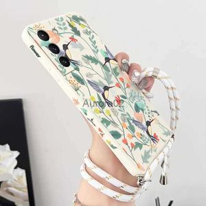 Cell Phone Cases Free Bird Crossbody Lanyard Silicone Case For Samsung Galaxy S23 S22 S21 S10 S8 Plus Note 20 ultra 10 Cover yq240330