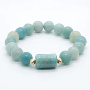 Strand Green Amazonite Beads Bracelet Women Bracelets 7.5''