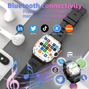 XUESEVEN KOM7 4G Network Smartwatch SIM Call WiFi GPS Android 8.1 NFC 2.03' inch 8MP Camera Heartrate Man Sport Waterproof Watch