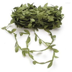 Kwiaty dekoracyjne imitują materiał materiał wierzby liście majsterkowicz tkaninowe akcesoria girlandowe zielone winorośle sztuczne rattan ręcznie robiony wieniec