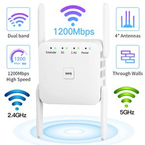 1200Mbps 5GHz WiFi Repeater Router Wireless WiFi Booster Extender Amplifier 24G 5G Long Range Signal 240326