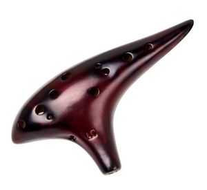 Początkujący Ocarina 12 Brown Holes Alto C Ceramika z torbą muzyczną Strap82247532295348