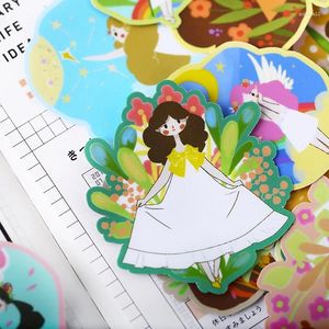 Gift Wrap 20st Flower Girl Stickers Hantverk och Scrapbooking Book Student Label Decorative Sticker Kids Toys