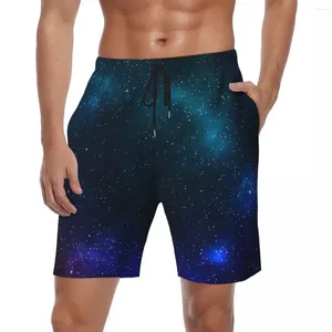 Pantaloncini da uomo Costumi da bagno Stars Galaxy Board Summer Blu e verde Classico design da spiaggia Abbigliamento sportivo Tronchi ad asciugatura rapida