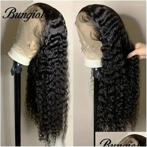 Koronkowe peruki 13x4 Water Fave Frontal Human Human Human For Front Brazylian Curly Front na Sales Clerance 180% Denstiy Drop Products Otejh