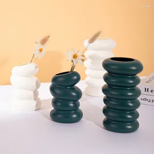 Vaser Spiral Flower Vase Modern plast för vardagsrumskontor Arrangemang Pot Plant Hydroponic Container Desktop Decor