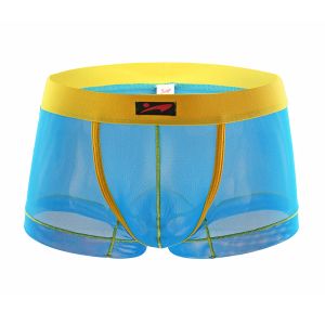 Men Boxer Mesh Sexy Underwear Transparent Panties Breathable Ultra Thin See-through Low Waist Slip Hombre U Convex Underpants
