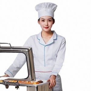 chef Overalls Lg Sleeve Women's Autumn and Winter Catering Hotel Restaurant Canteen Chef Pastry Baking Cake Clothing A1XW#