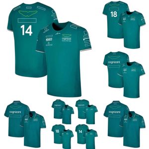 2023 Official Mens Driver T-shirt Formula 1 Team Racing Suit T-shirts F1 Polo Shirt Drivers 14 and 18 Oversized T-shirts Jersey