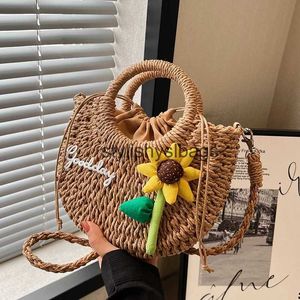 Totes VC Womens Fashion Weave Bags Cute Sunflower Beach Shoulder Bag Women Tote Straw Purses and Handbags Crossbody Bags for Women H240330