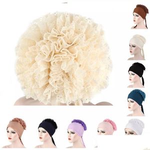 Beanie/Kafatası Kapakları Müslüman Moda Kadınlar Hicab Scarf Yumuşak Streç Türban Bonnet Volümizatör Underscarf Kafa Bandı Hint Sarma Baş Dhgarden DH3RB