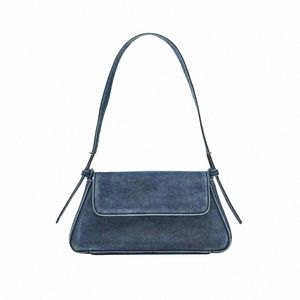 Yeni Fi Popüler Denim Crossbody Çanta İzinli Tasarım Çantası Enfes Doku Tek Omuz Koltukaltı Küçük Kare Çanta J6O9#