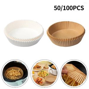 Baking Tools 50/100pcs Disposable Food Grade Oven Special Silicone Oil Paper Air Fryer For Frying Oils Absorption Tray Kitchen Supply