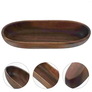 Plates Wood Fruit Serving Tray Acacia Dried Plate Snack Salad Bowl Solid Slab Candy Dish