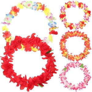 Декоративные цветы, 5 шт., гирлянда, тропические сувениры для вечеринки в стиле Луау, пляжная петля для танца хула, венок на шею, аксессуар для костюма, платье для ребенка