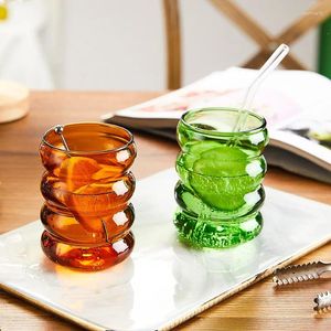 Bicchieri da vino alto borosilicato a spirale in vetro a spirale tazza di caffè resistente alla tazza di succo di succo di succo di tè accessori per cucine cucine