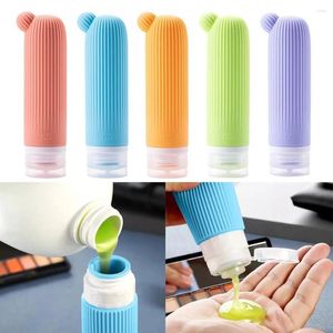 Storage Bottles 90ML Silicone Refillable Squeeze Visible Design Lotion Container Large Capacity Shower Gel Bottle Travel