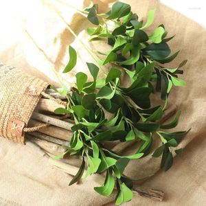 Decorative Flowers 80cm Long Branch Artificial Plants Luxury Milan Leaf Fake Green Room Home Wedding Decoration Po Props