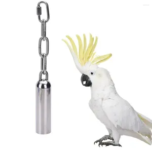 Inne zaopatrzenie ptaków zabawki z dzwonki ze stali nierdzewnej wisząca zabawka do żucia dla papugi macie