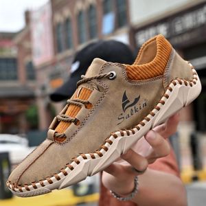 Boots 2022 Men Sneakers Casual Shoes Light Mens Driving Shoes Comfortable Pu Leather Loafers Outdoor Sports Flats Solid Color Sneakers