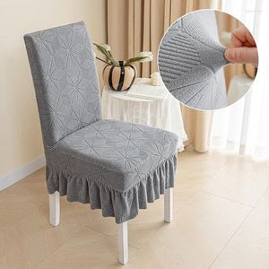 Cadeira cobre elástico jacquard assento doméstico el universal mesa de banco um encosto estiramento e conjunto de capa