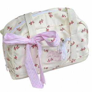 miyagawa Fi Floral 2024 Spring New Niche Design Large Capacity Casual Shoulder Handbag Japanese Sweet Girls Shoulder Bags y8G6#