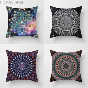 Travesseiro 45x45cm Bohemian Mandala Série Impresso Decoração Hold Case Sofá Hotel Escritório Assento de Carro Capa de Almofada Home Decor Y240401