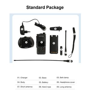 Zastone UV008 IP67 Rádio Digital DMR à prova d'água com GPS Tri Band 136-174MHz 200-299MHz 300-520MHz 10W Long Range Walkie Talkie