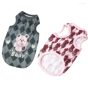 Abbigliamento per cani Vestiti per cuccioli INS Pet giapponese coreano estate cani casa gilet di cotone simpatico cartone animato Teddy Bichon