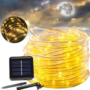 22M LEDs Solar Powered Rope Tube String Lights Outdoor Waterproof Fairy Lamps Garden Garland light For Christmas Yard Decoration