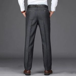 Calça elegante calças noivo formal calça calças com zíper reto calças machos camisa de combinação