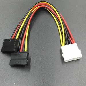 Ny 4Pin IDE Molex till 2 serie Ata SATA Y Splitter Hard Drive strömförsörjningskabel för att lägga till SATA -enheter för Bitcoin Miner Mining