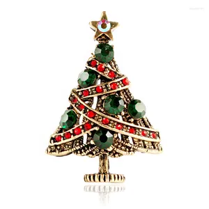 Broşes toptan kristal jewerly preychristmas ağacı rhinestone kuş broş pimi