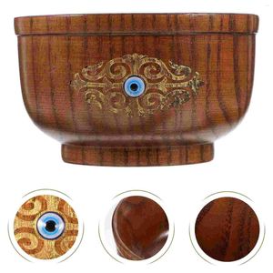 Bowls Natural Wood Bowl Ethnic Style Wooden Rice Practical Salad Mixing Retro Decorative Fruits