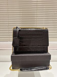 Женская классическая сумка заката из крокодиловой кожи Модные сумки для покупок Сумки на плечо Сумка-бродяга LOULOU цепочка через плечо сумки-мессенджеры Роскошные дизайнерские кошельки