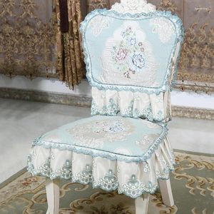 Chair Covers European Style Luxury Dining Cover Set Anti-slip Jacquard Cushion Banquet El Wedding Decor
