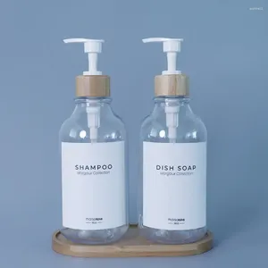 Storage Bottles 500ml Soap Dispenser Clear Refillable Plastic Pump Press Shampoo Bottle Bathroom Accessories