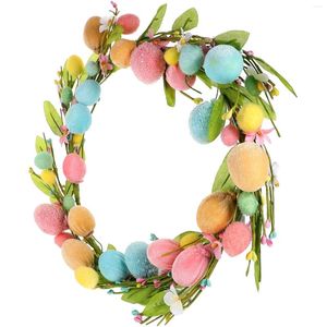 Flores decorativas ovos de páscoa primavera grinalda tema porta pendurado guirlanda favor de festa
