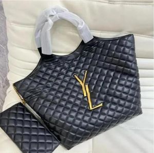 10Alarge Capacity Totes icare maxi shoppingväska Loulou pås strandväskor äkta läder kvinnor tote designer gitter handväska handväska reser crossbody axel plånbok