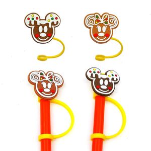 bow mouse silicone straw toppers accessories cover charms Reusable Splash Proof drinking dust plug decorative 8mm straw party supplies